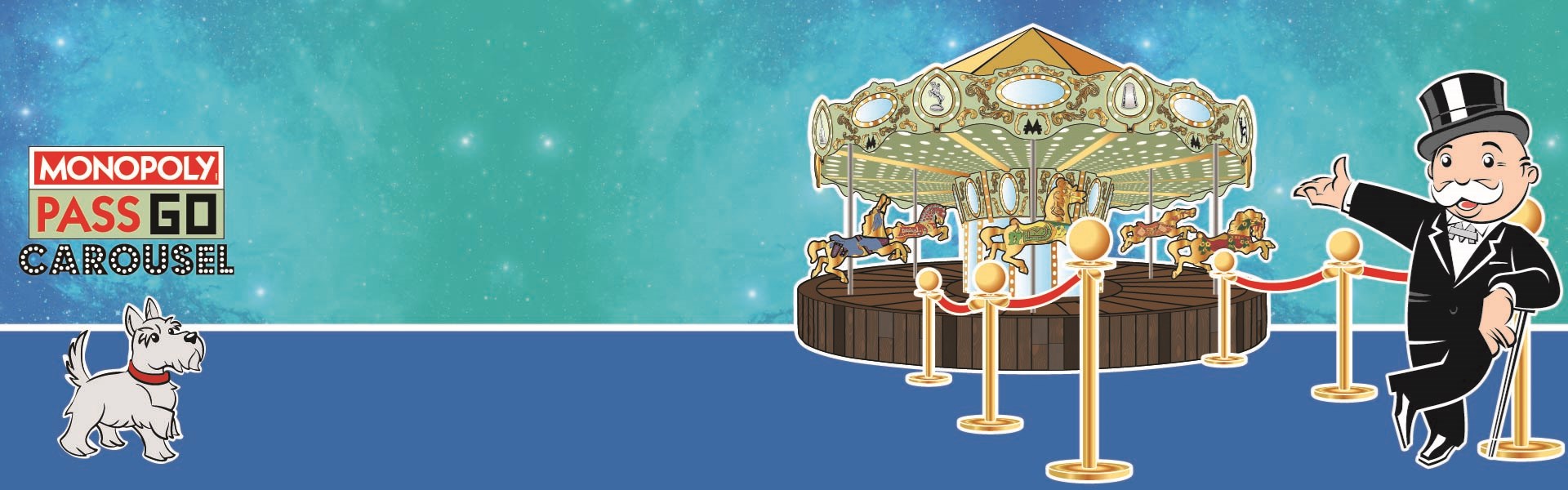 Now Open New Ride Feature: Monopoloy Pass Go Carousel