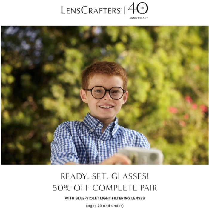 40% Off Lenses with Frame Purchase