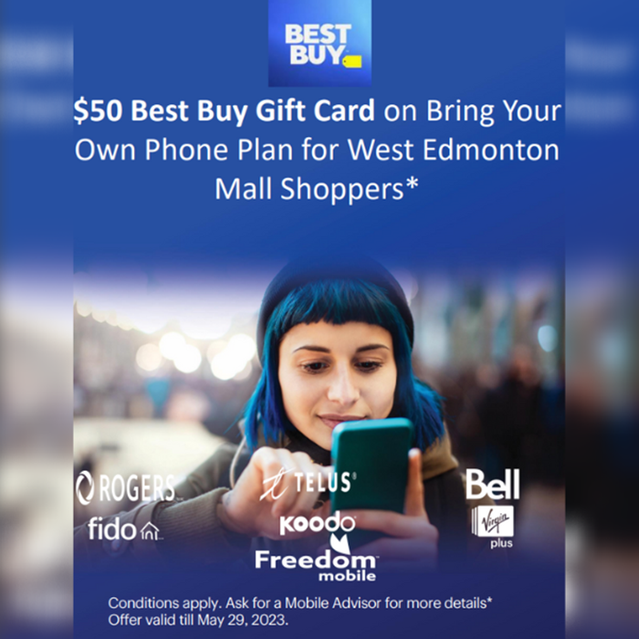 $50 Best Buy Gift Card on Bring Your Own Phone Plan