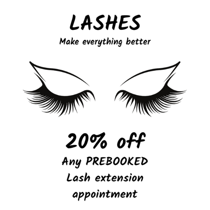 20% Off Pre-Booked Lash Extension Appointments