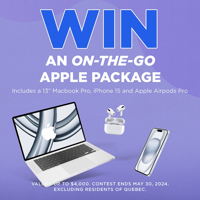 ENTER TO WIN AN ON-THE-GO APPLE PACKAGE!
