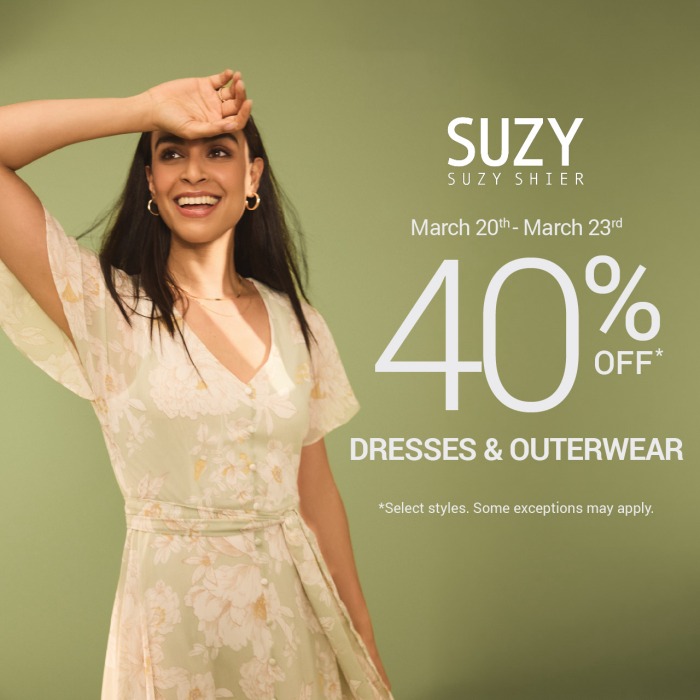 40% Off Select Dresses & Outerwear