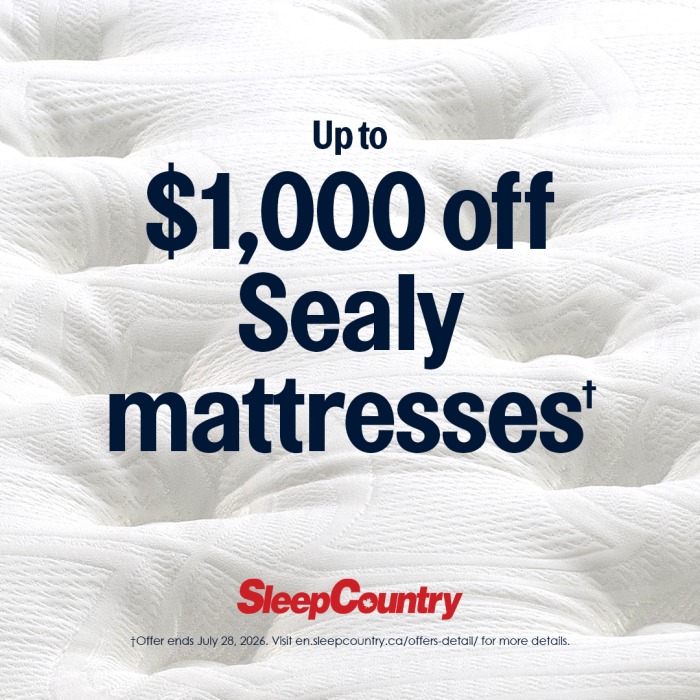 Up to $1000 Off Sealy Mattresses