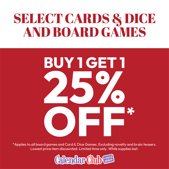 Select Board & Card Games: Buy 1, Get 1 25% Off