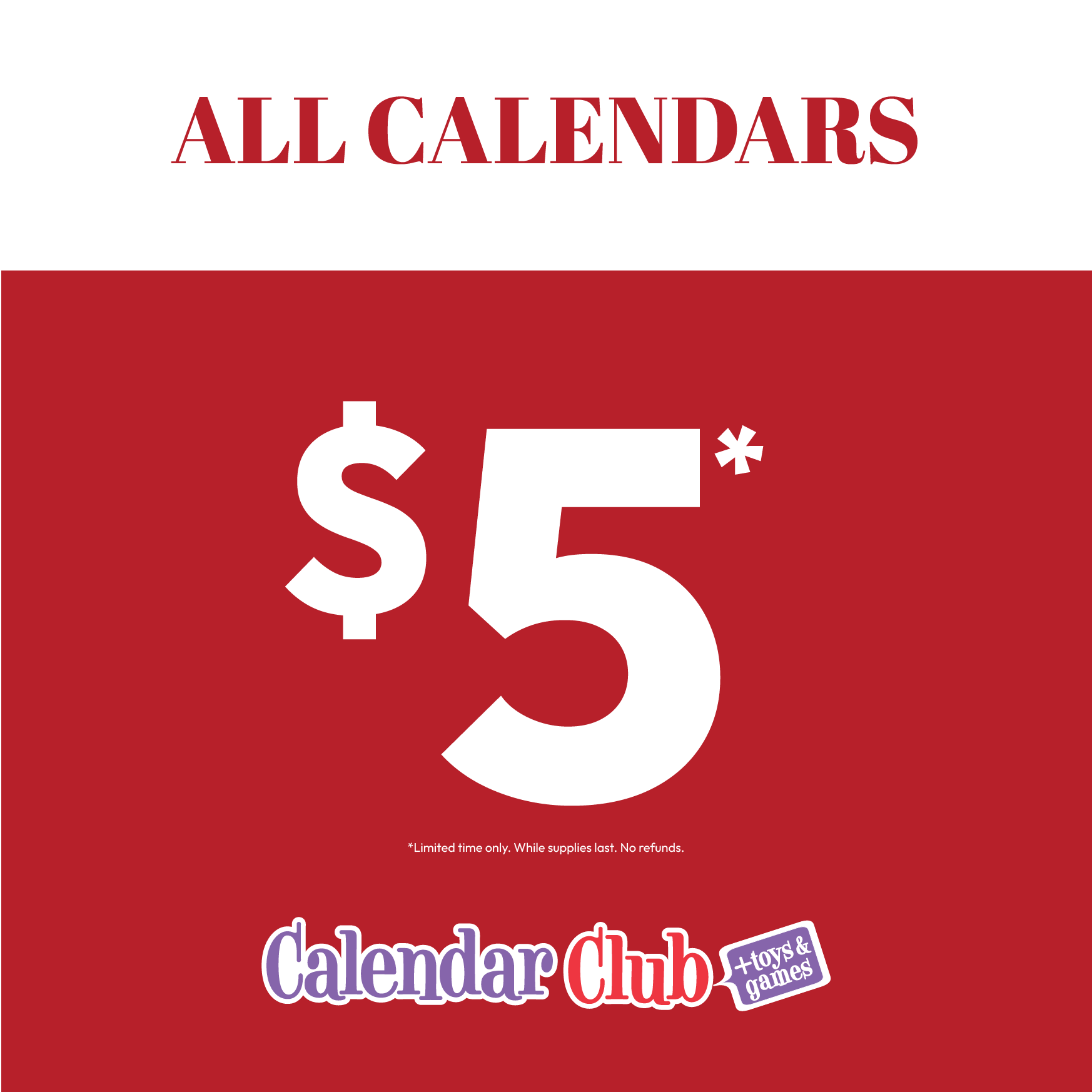 All Calendars $5