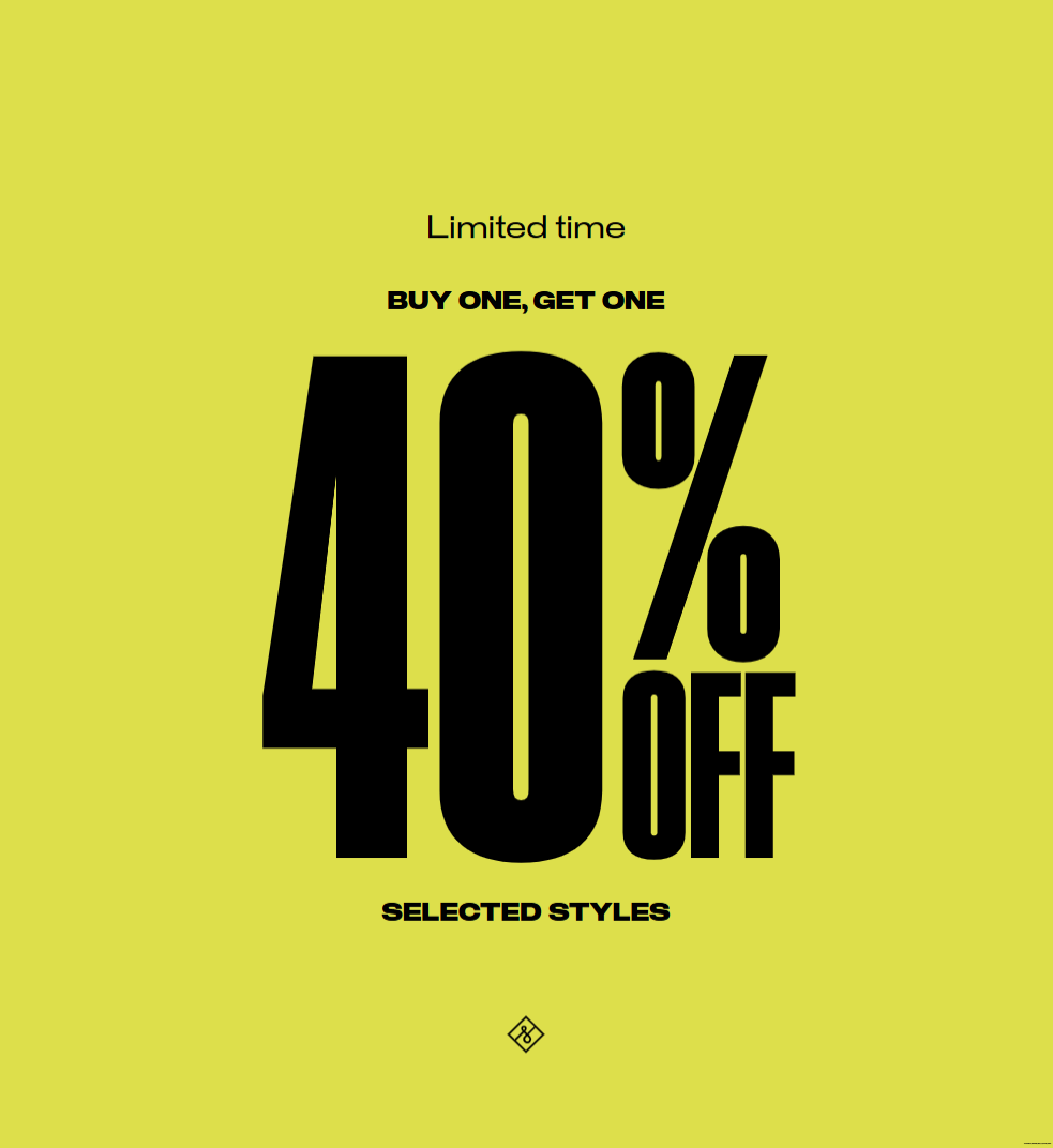Buy One, Get One 40% Off
