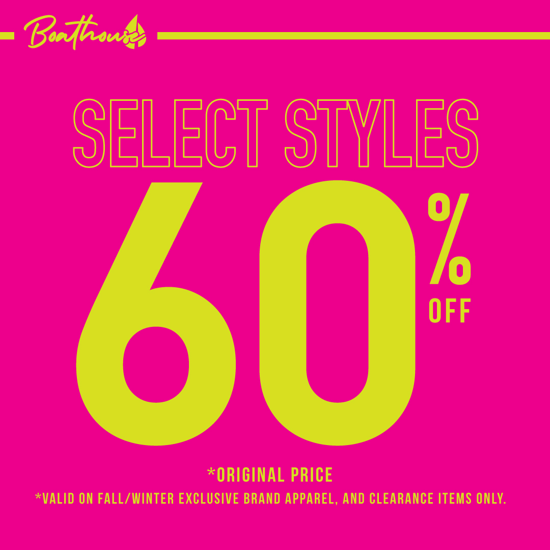 60% Off Select Styles