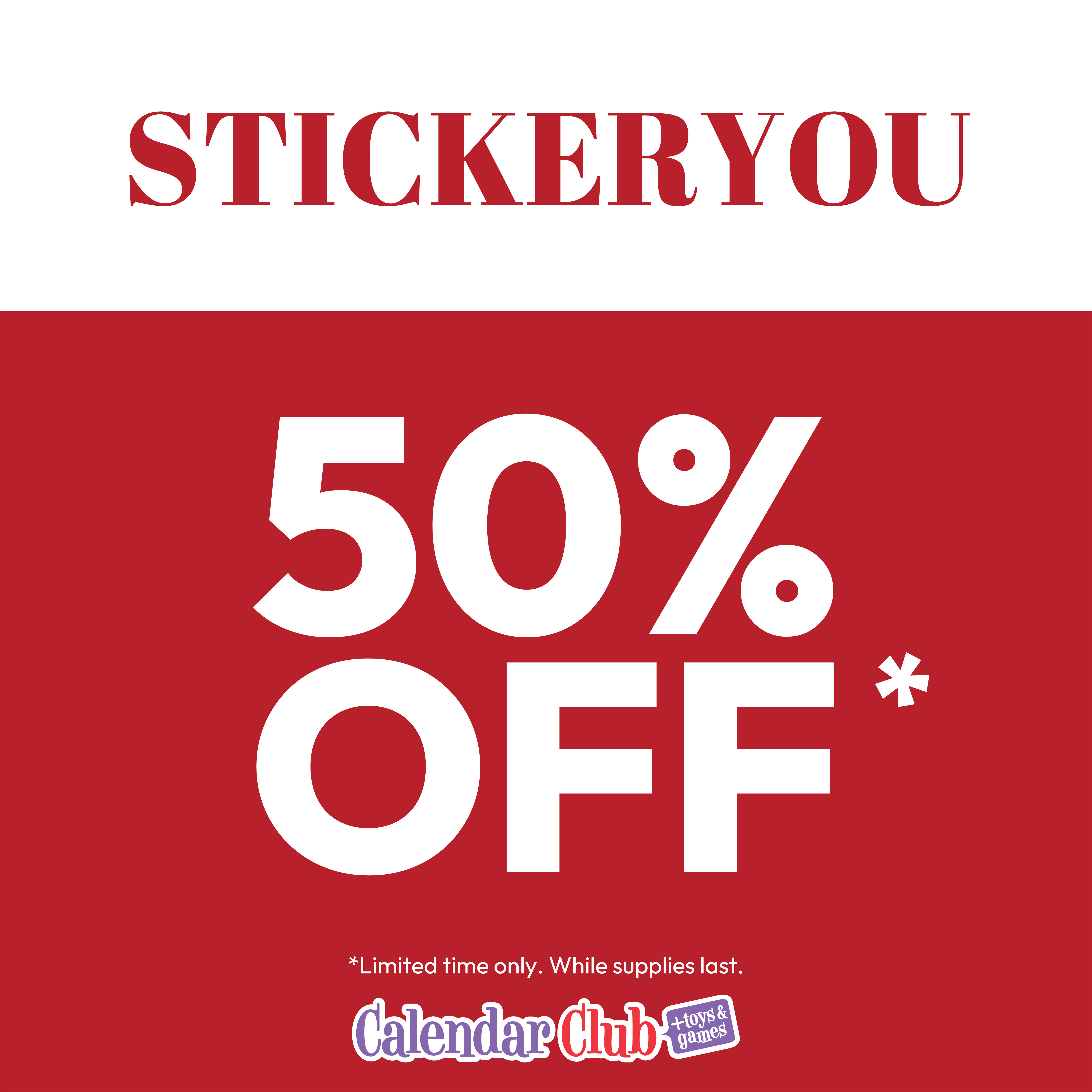 50% Off StickerYou