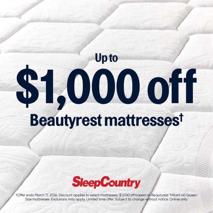 Up to $1,000 Off Beautyrest Mattresses*