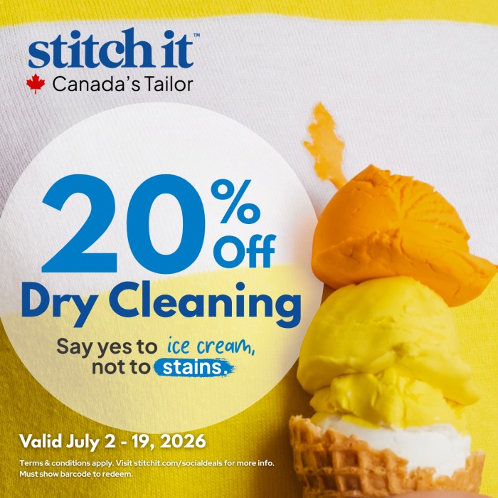 20% Off Dry Cleaning at Stitch It!